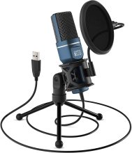 Tonor Computer Cardioid Condenser PC Mic with Tripod Stand & Pop Filter  $28.99