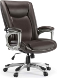High Back Bonded Leather Office Chair w/ Cushion Armrests $120