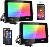 iMaihom 25W RGB LED Flood Light 2-Pack $25