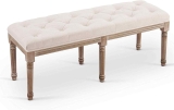 Vonluce Extra-Long French Vintage Bench w/Padded Seat $93.99