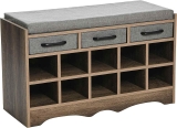 Household Essentials Shoe 10 Cubbies, Cushioned Seat Entryway Bench $72.95