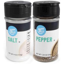 Amazon Brand Happy Belly 4-Oz Salt and 1.25-Oz Pepper Set $2.25