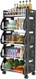 DUSASA 5-Tier Rolling Stackable Kitchen Storage Cart $42.49