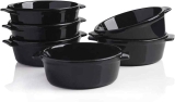 6 Sweejar Ceramic Souffle Round Double Handle Ramekins 10oz $12.49