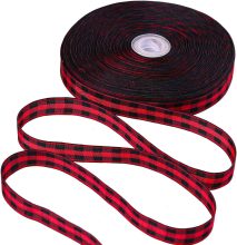 50 Yards Red and Black Plaid Ribbon Christmas Wrapping Ribbon  $5.75