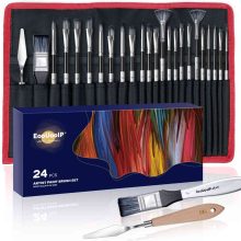 24-Pack Paint Brushes Set for Acrylic Painting with Carrying Bag  $14.99