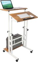 Zytty Small Portable Standing Desk with Wheels $55.46