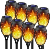 Kurifier 8-Pack Solar Torch Light with Flickering Flame $30.99
