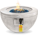 SereneLife Concrete Outdoor Propane Fire Pit Table $149.59