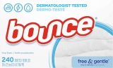 240-Count Bounce Fabric Softener Dryer Sheets Free & Gentle $9.94