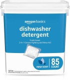 85-Count Amazon Basics Dishwasher Detergent Pacs, Fresh Scent $12.01