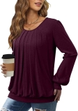 Zolucky Womens Casual Long Sleeve Plus Size Tunic Tops $10.39