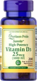 Puritans Pride High-Potency Vitamin D3 1000 IU 200 Softgels $2.64