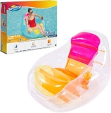 Swimways Dry Float Socializer Pool Float, Translucent Inflatable Recliner Chair $18.97