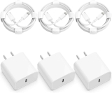 3-Pack 20W MFi Certified PD USB C Wall Charging Adapter w/ 6ft Cables  $17.59