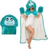Three Poodle Dinosaur Wearable Hooded Blanket $14.99