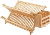 Amazon Basics Folding 2-Tier Bamboo Dish Drying Rack w/ Utensil Holder  $15.99